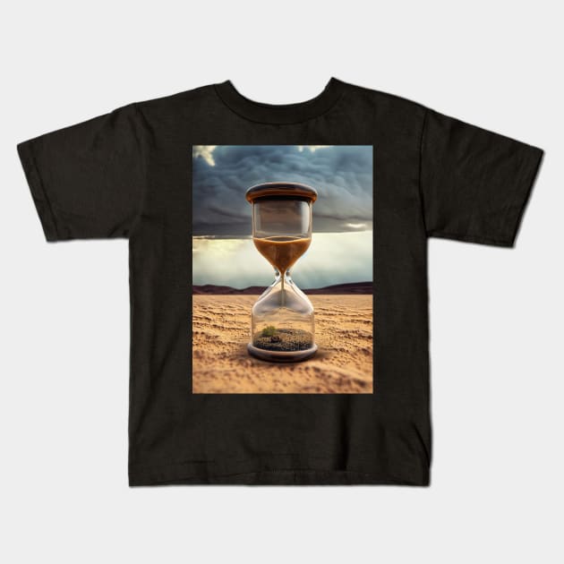 Hourglass in the desert Kids T-Shirt by psychoshadow